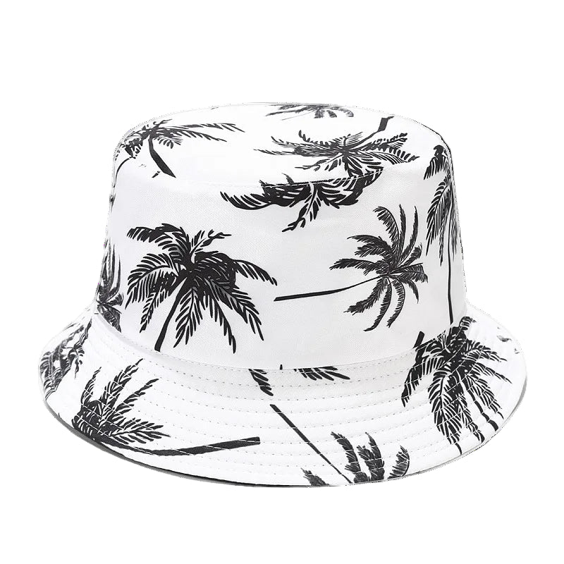 Palm Drift Bucket Hat - White - Coastier